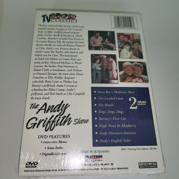 The Andy Griffith Show 2 DVD 8 Episodes Set Over 3 Hours TV Classics NEW T1 - Picture 2 of 2